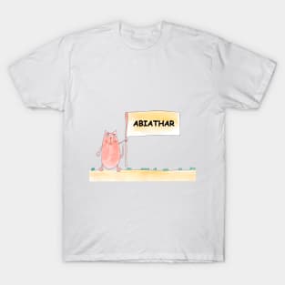 АВIАТНАR name. Personalized gift for birthday your friend. Cat character holding a banner T-Shirt